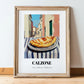 Pizza Calzone – Italian Outdoor Café Scene, Pizza Wall Art, in wooden frame leaning on the floor