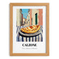 Pizza Calzone – Italian Outdoor Café Scene, Pizza Wall Art, set in oak frame