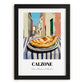 Pizza Calzone – Italian Outdoor Café Scene, Pizza Wall Art, in sleek black frame