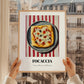 Focaccia – on Striped Tablecloth, Pizza Painting, styled in a charming Paris street view