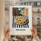 Pizza Focaccia – Italian Street Café Scene, Pizza Illustration, styled in a charming Paris street view
