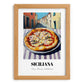Pizza Siciliana – Italian Street Café Scene, Pizza Painting, set in oak frame