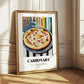 Pizza Carbonara – Italian Urban Café Scene, Pizza Illustration