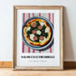 Salsiccia E Friarielli – on Striped Tablecloth, Pizza Still Life, in wooden frame leaning on the floor