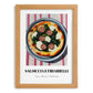 Salsiccia E Friarielli – on Striped Tablecloth, Pizza Still Life, set in oak frame
