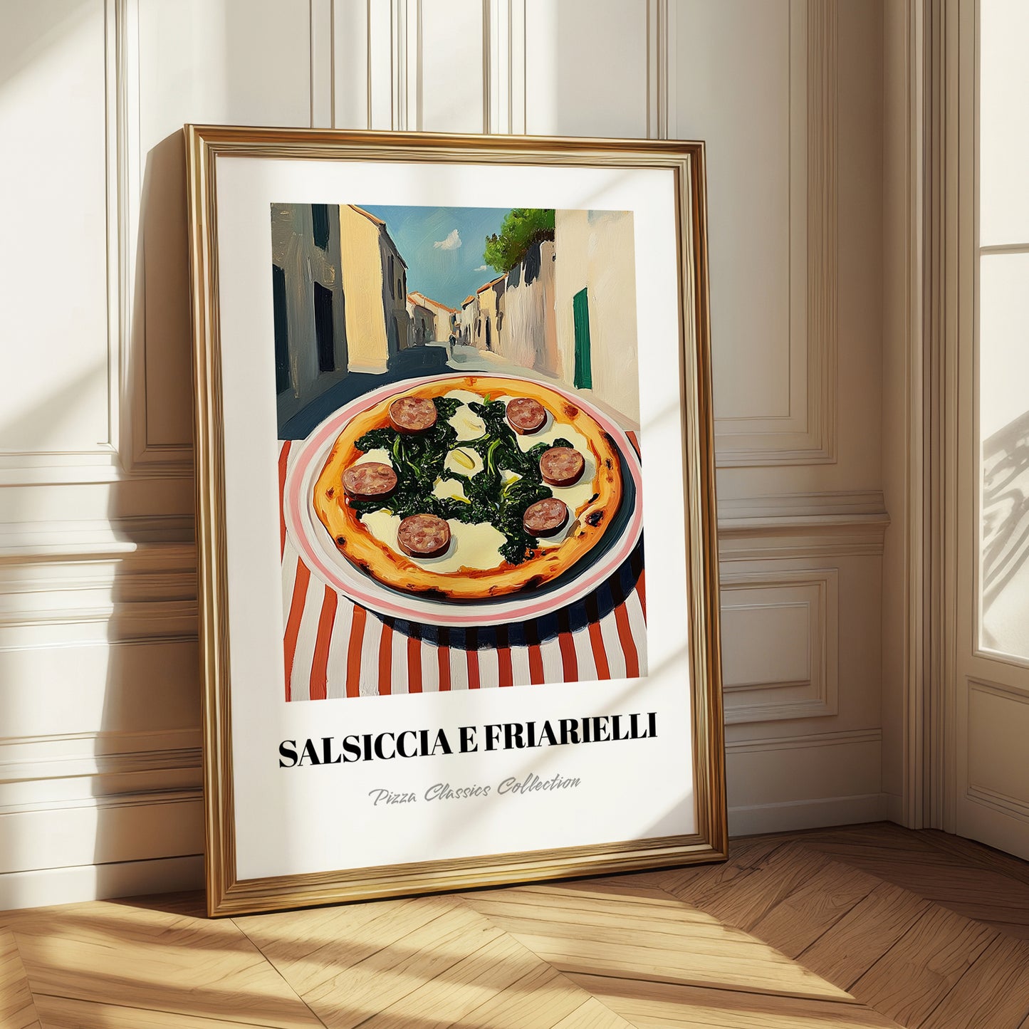 Pizza Salsiccia E Friarielli – Italian Café on the Corner, Pizza Print