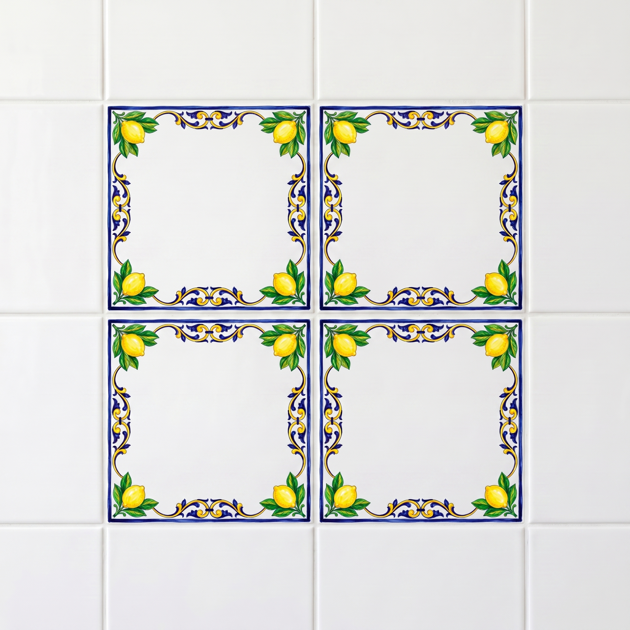 Set of 4 Maiolica Pattern-Only Tiles · Save 65%
