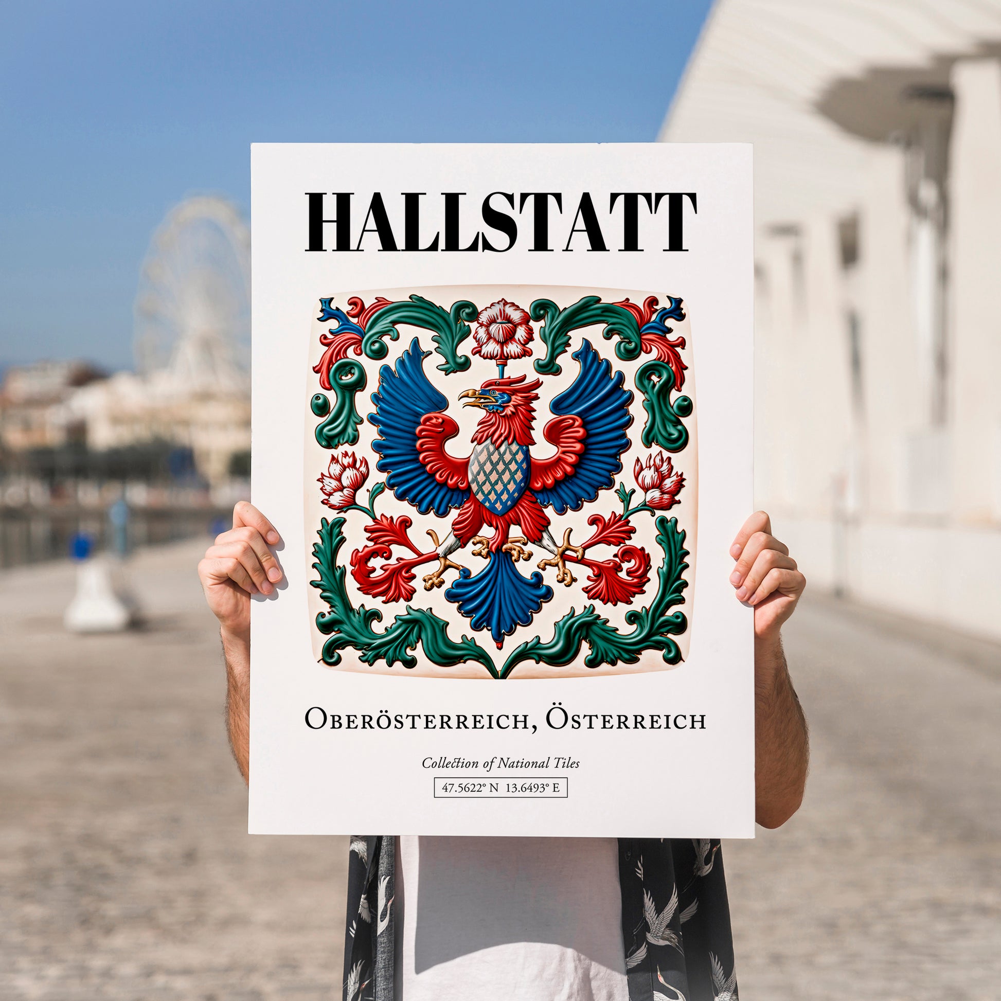 Hallstatt, Austria – Travel Print, no-text version framed in wood