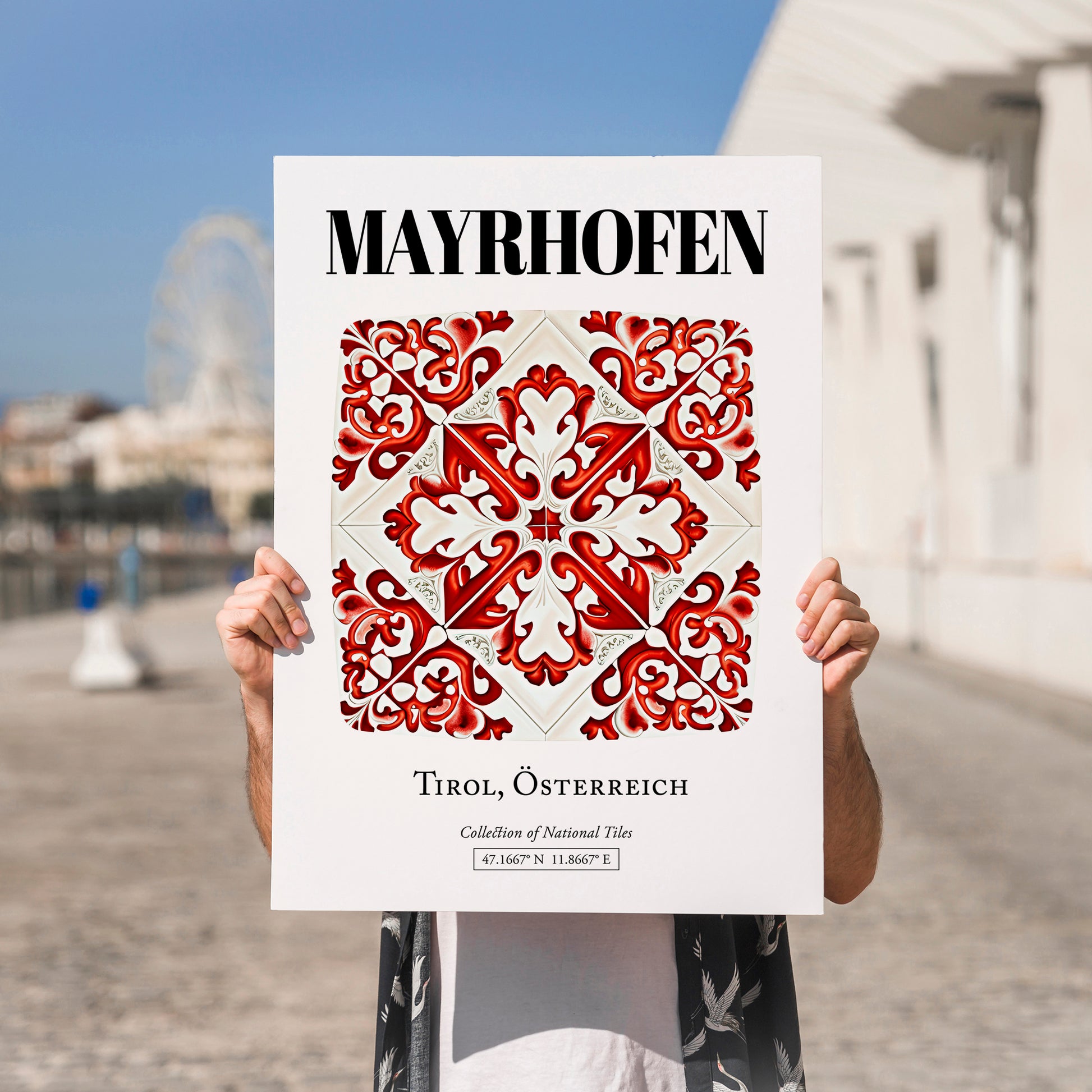 Mayrhofen, Austria – Cultural Heritage Wall Art, no-text version framed in wood