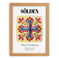 Sölden, Austria – Tourist Destination Poster, set in oak frame