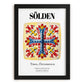 Sölden, Austria – Tourist Destination Poster, in sleek black frame