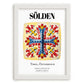 Sölden, Austria – Tourist Destination Poster, placed in minimal white frame