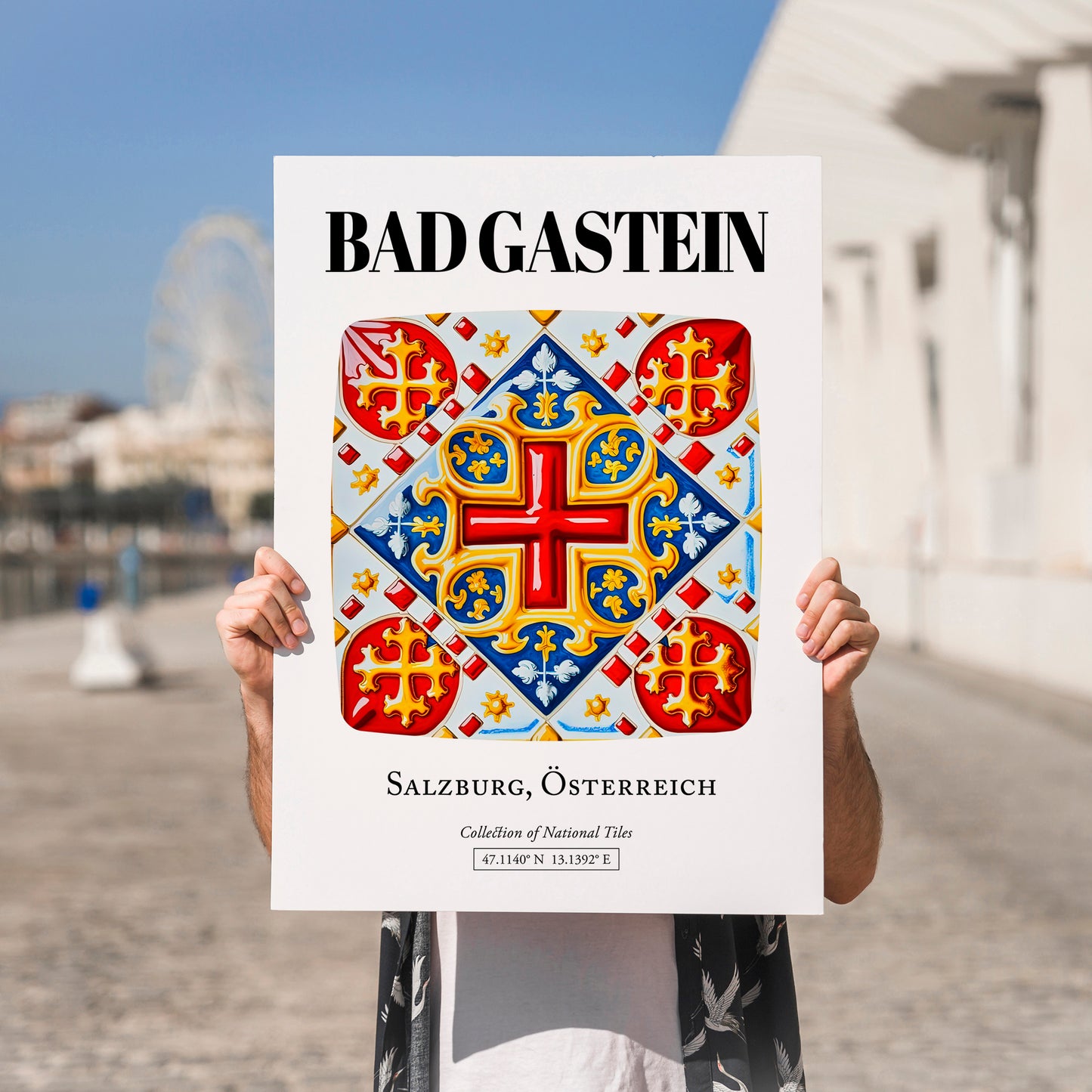 Bad Gastein, Austria – World Travel Art, no-text version framed in wood