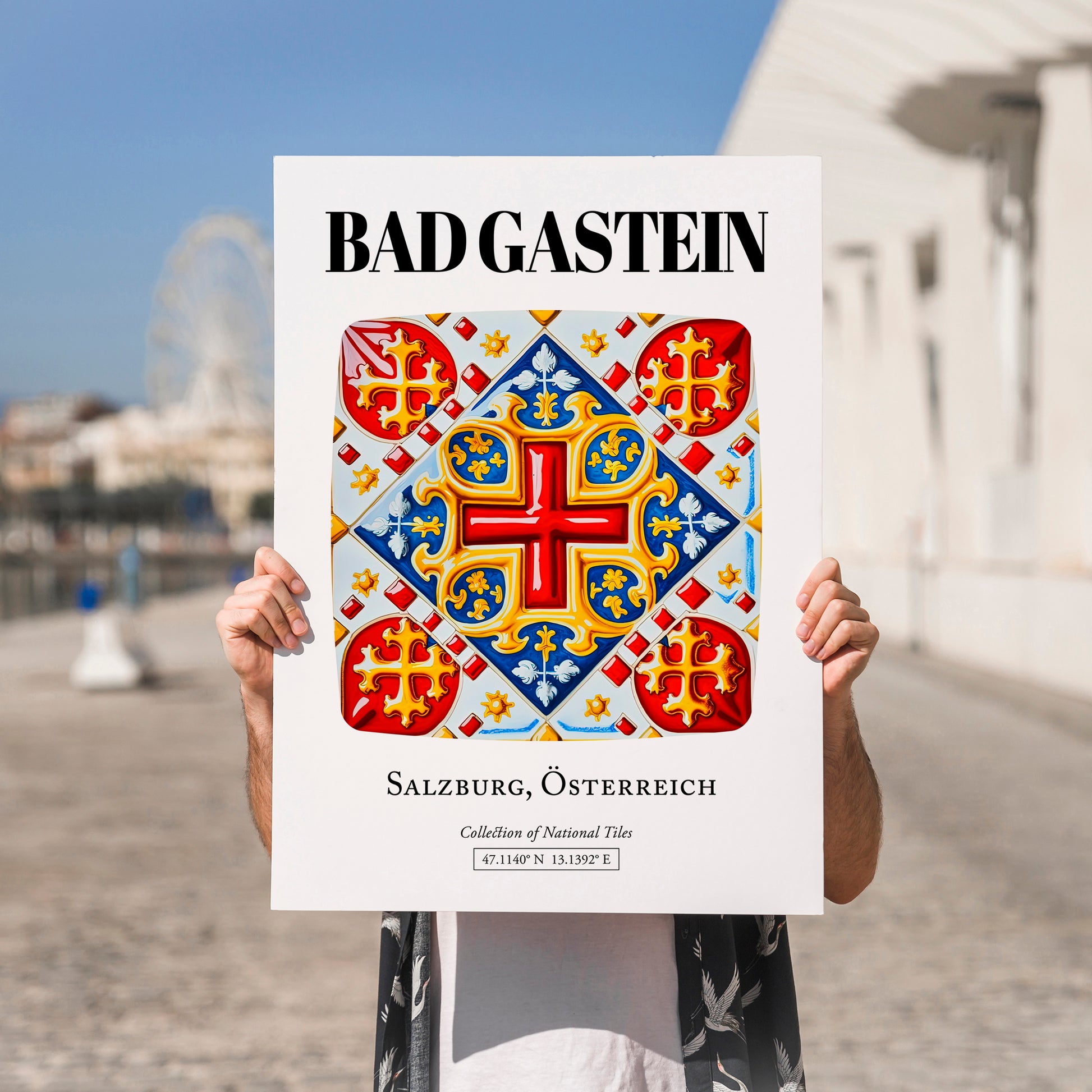 Bad Gastein, Austria – World Travel Art, no-text version framed in wood