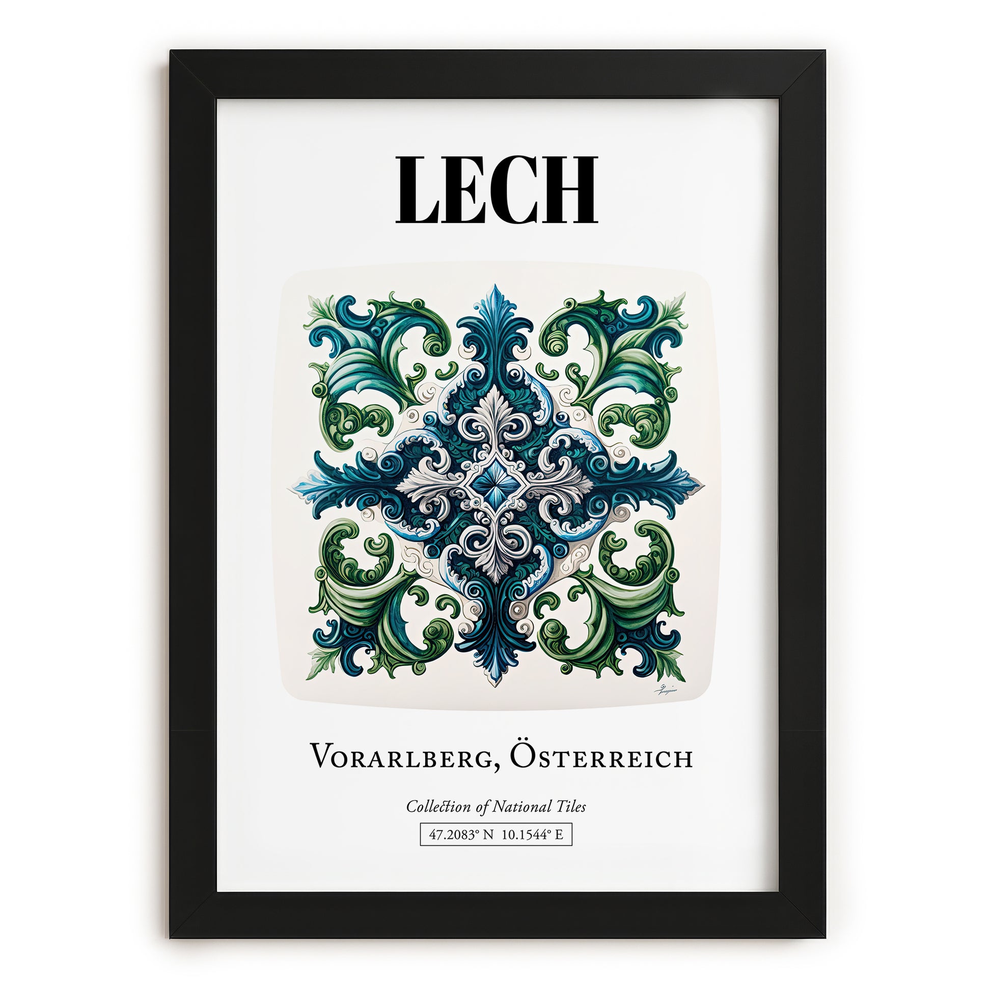 Lech, Austria – Travel Poster, in sleek black frame