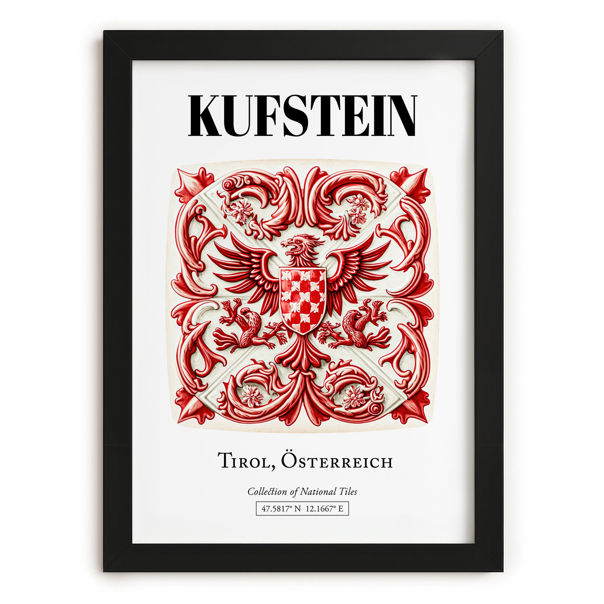 Kufstein, Austria – Dream Destination Decor, in sleek black frame