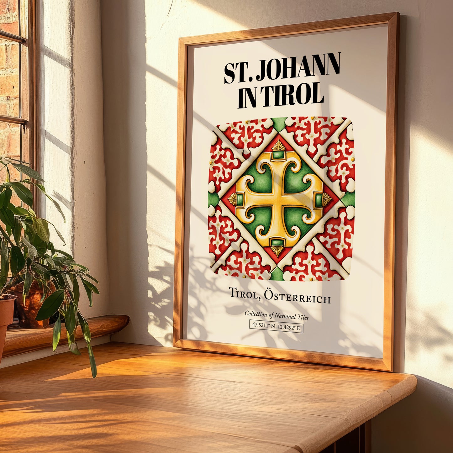 St. Johann In Tirol, Austria – Illustrated Travel Poster, clean layout with no caption