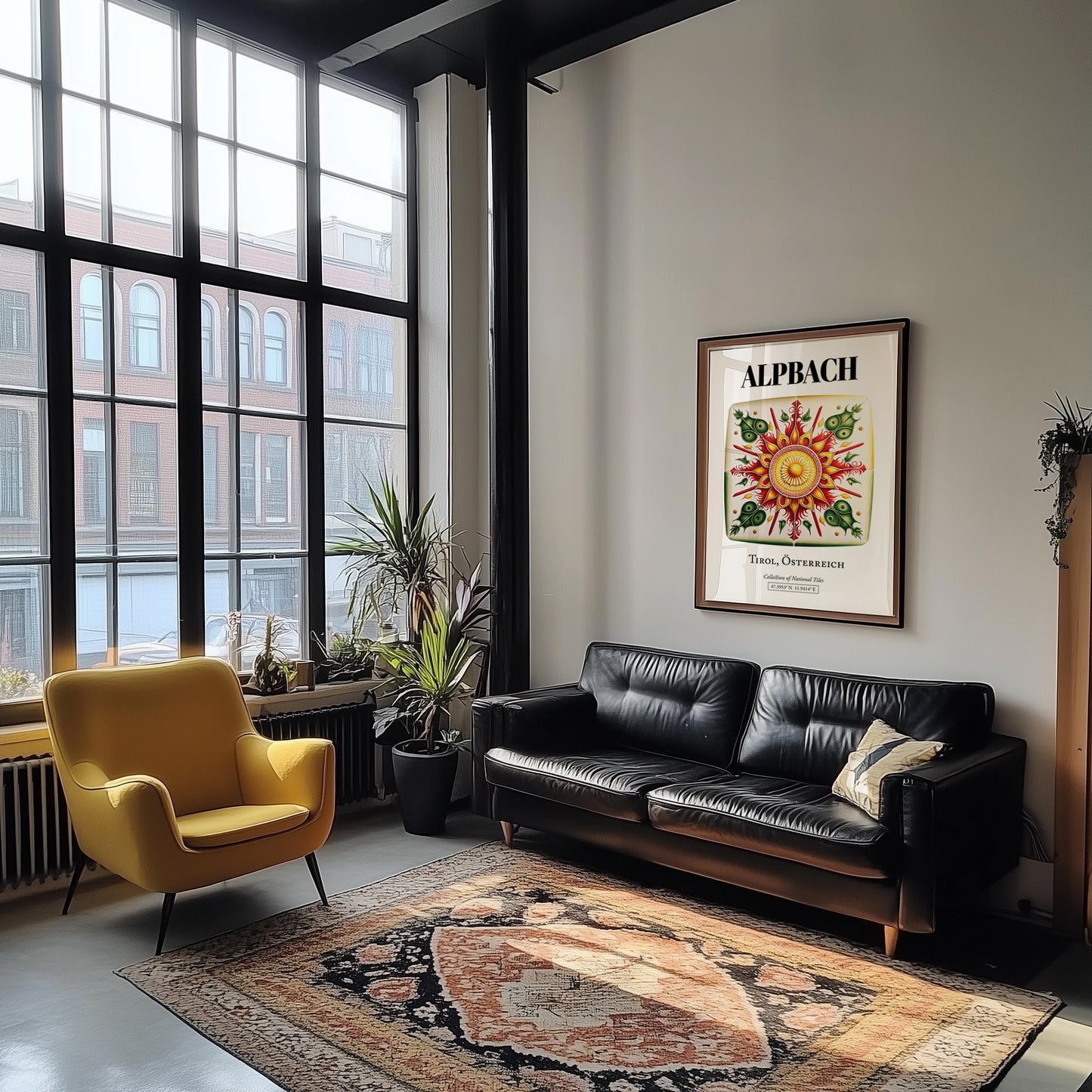 Alpbach, Austria – Travel Poster, unframed on coastal sand