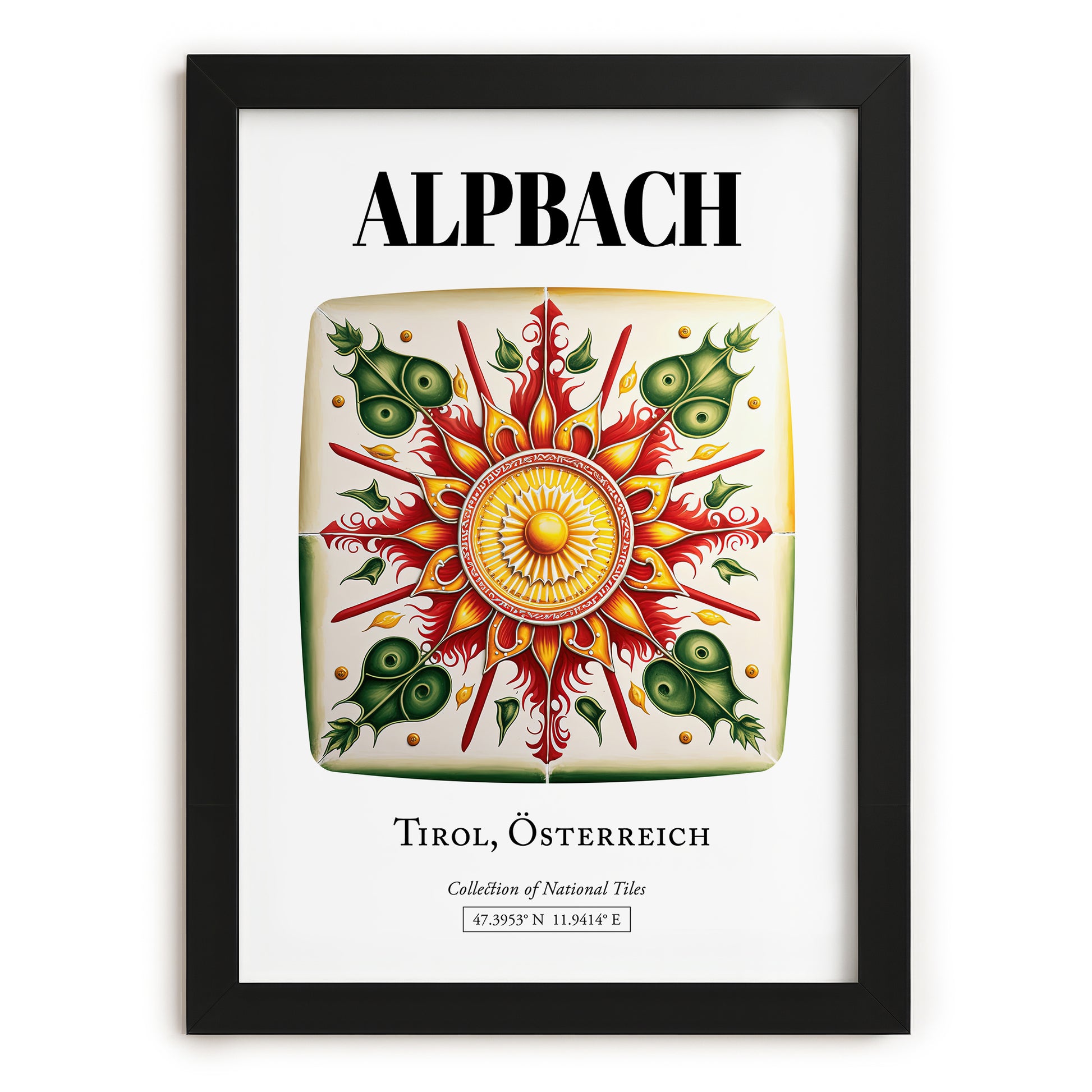 Alpbach, Austria – Travel Poster, in sleek black frame