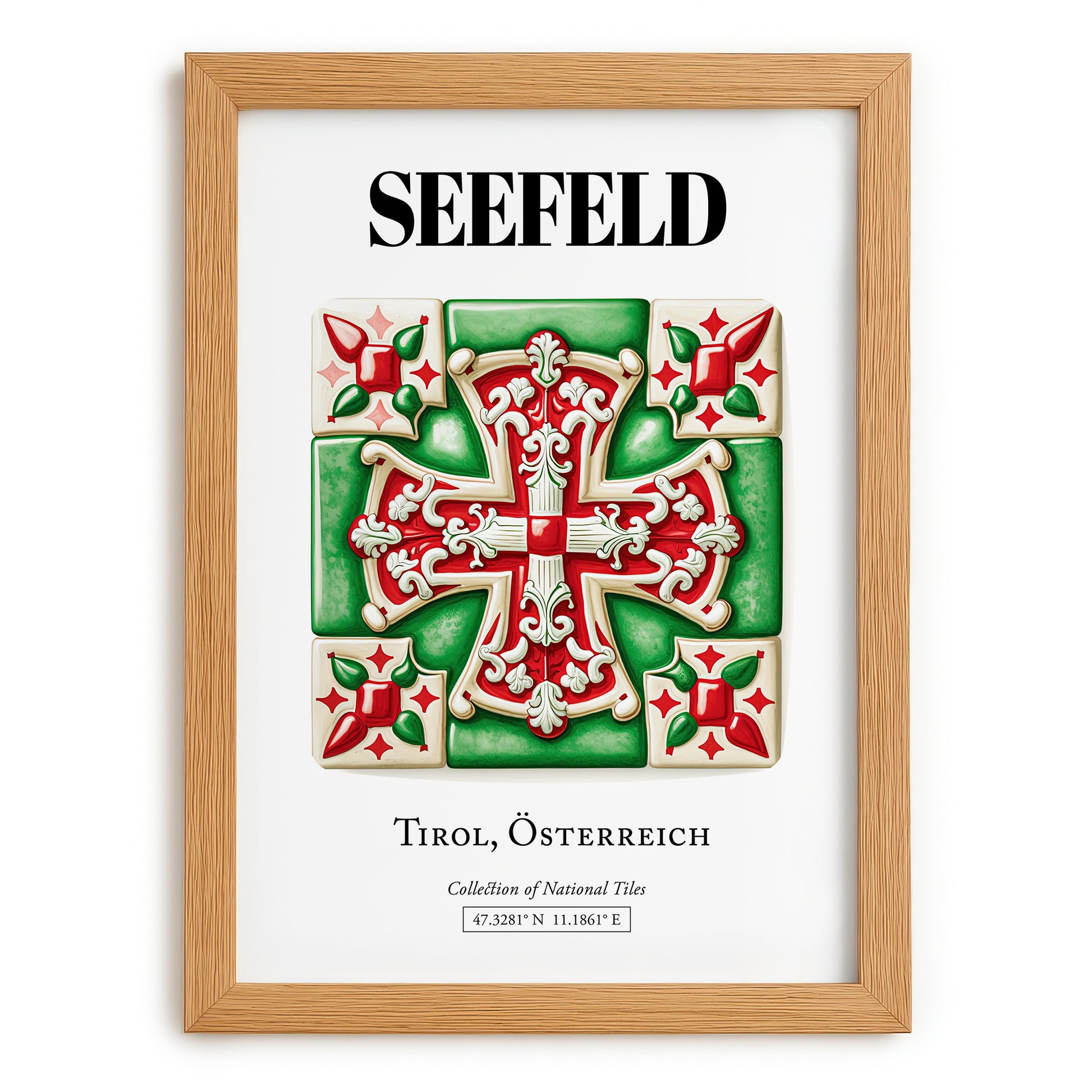 Seefeld, Austria – Travel Poster, set in oak frame