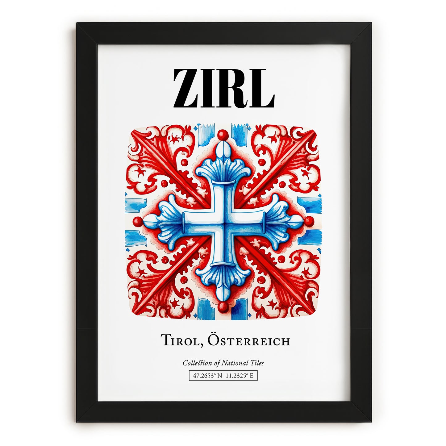 Zirl, Austria – Travel Poster, in sleek black frame