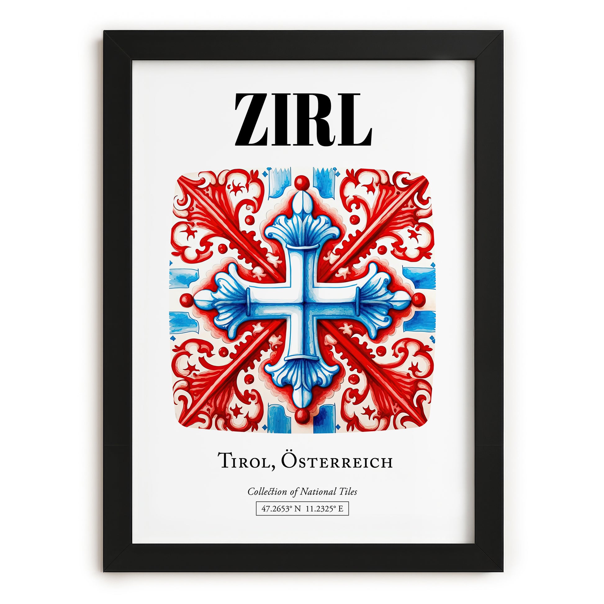 Zirl, Austria – Travel Poster, in sleek black frame