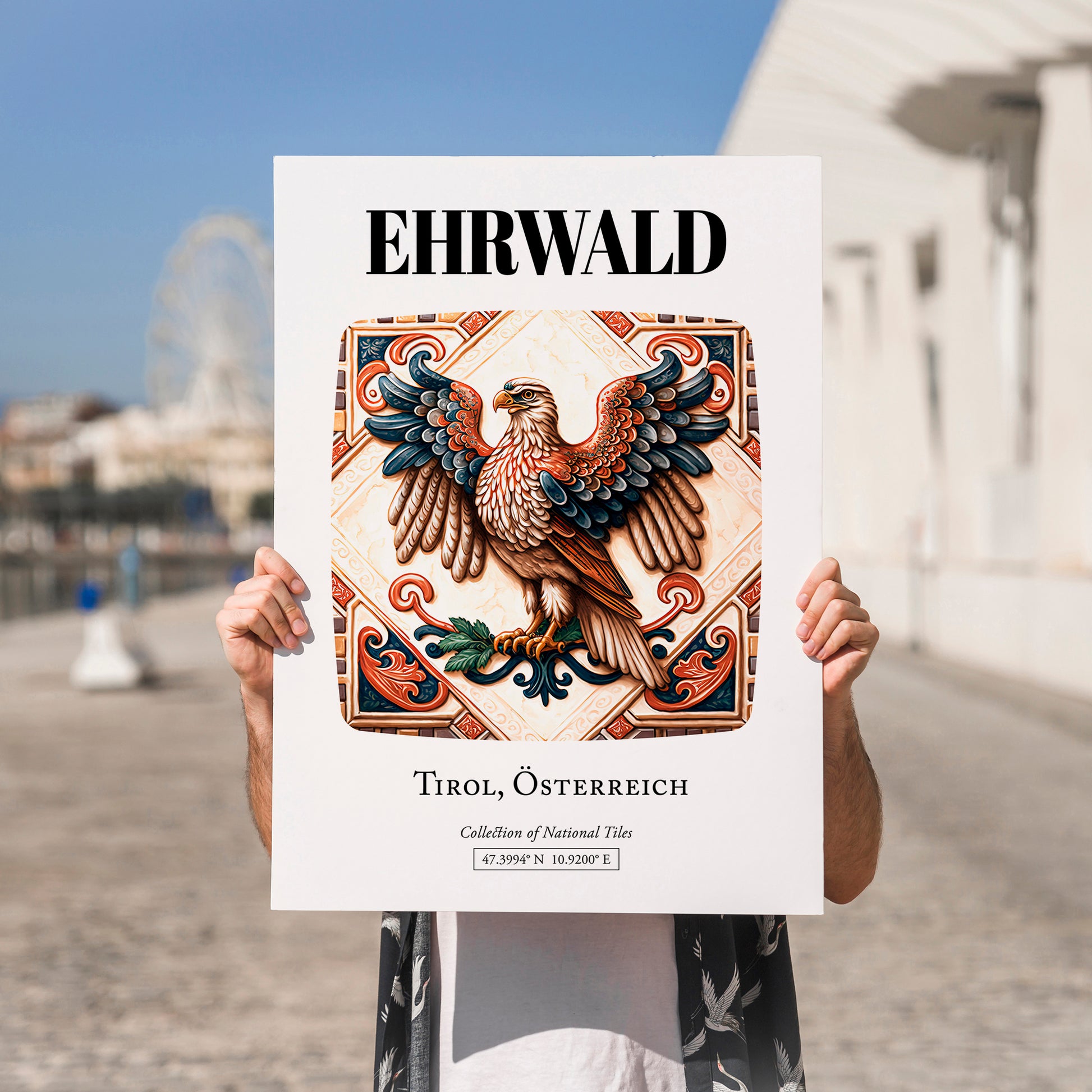 Ehrwald, Austria – Travel Print, no-text version framed in wood