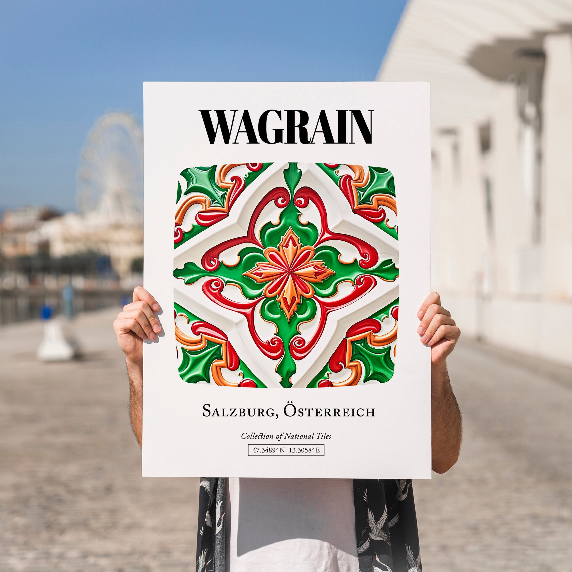 Wagrain, Austria – Travel Wall Decor, no-text version framed in wood