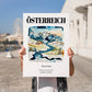 Österreich, Austria – Travel Poster, no-text version framed in wood
