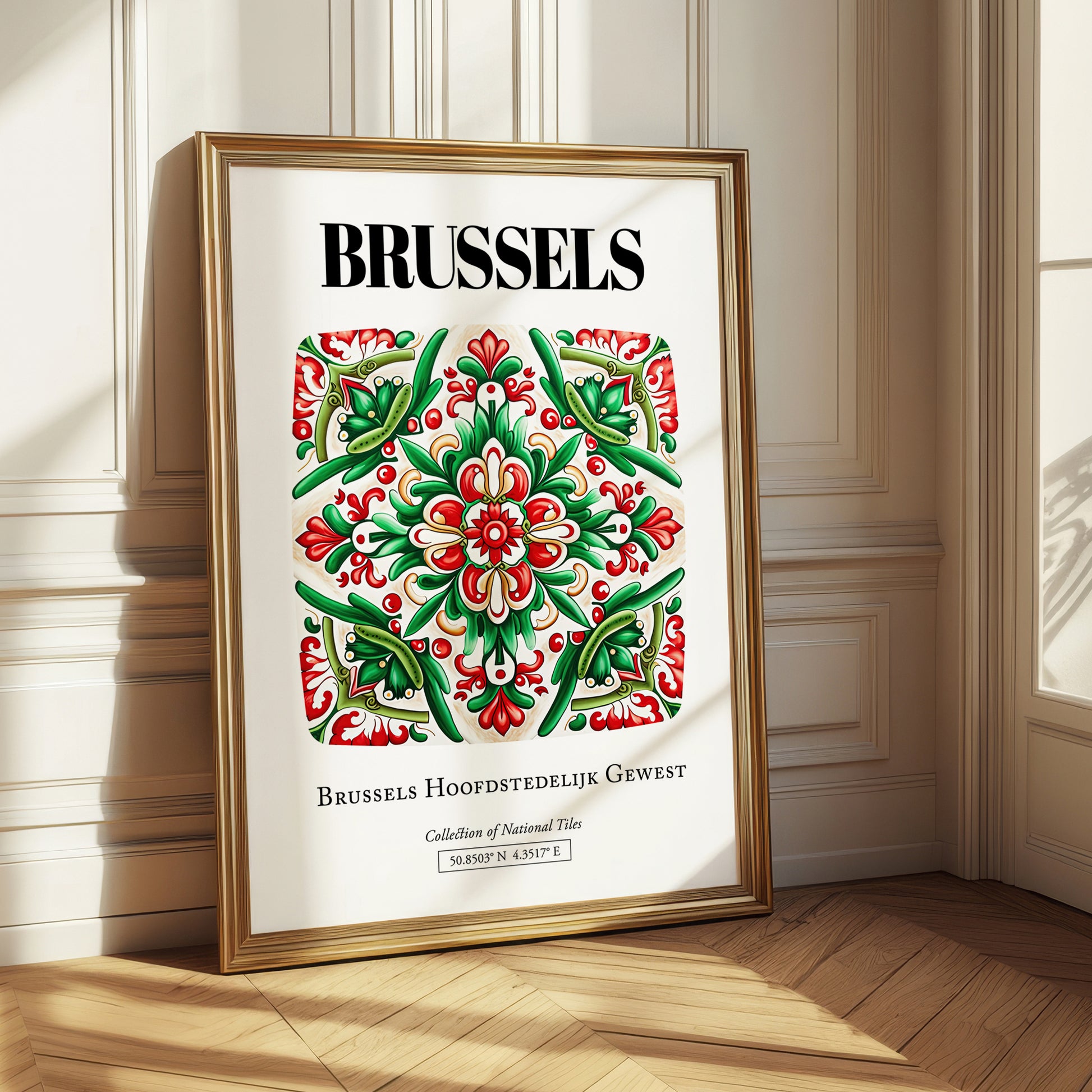 Brussels, België – Travel Wall Art, styled in a charming Paris street view