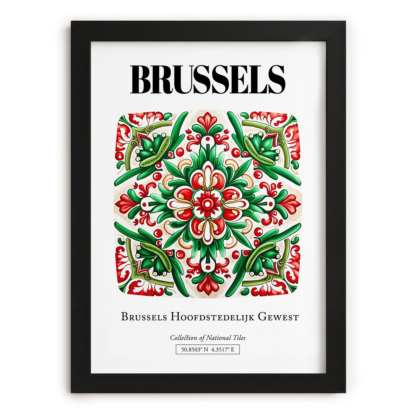 Brussels, België – Travel Wall Art, in sleek black frame