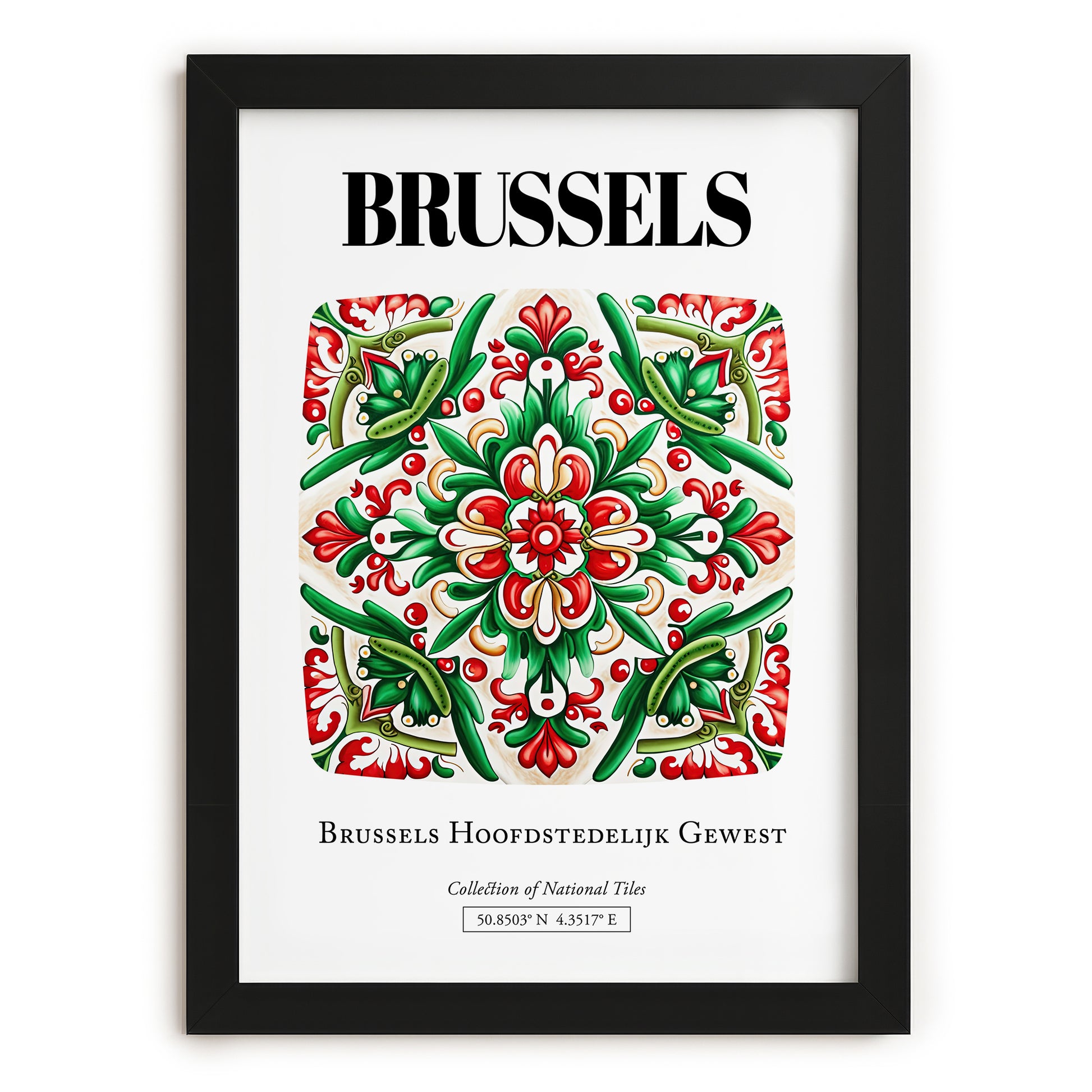 Brussels, België – Travel Wall Art, in sleek black frame