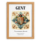 Ghent, Belgium – Travel Poster, set in oak frame
