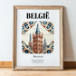 België, Belgium – Travel Wall Art, in wooden frame leaning on the floor