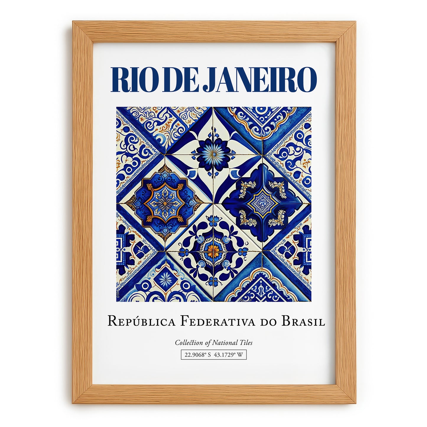 Rio de Janeiro, Brasil – Travel Wall Art, set in oak frame