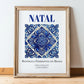 Natal, Brasil – Travel Poster, in wooden frame leaning on the floor