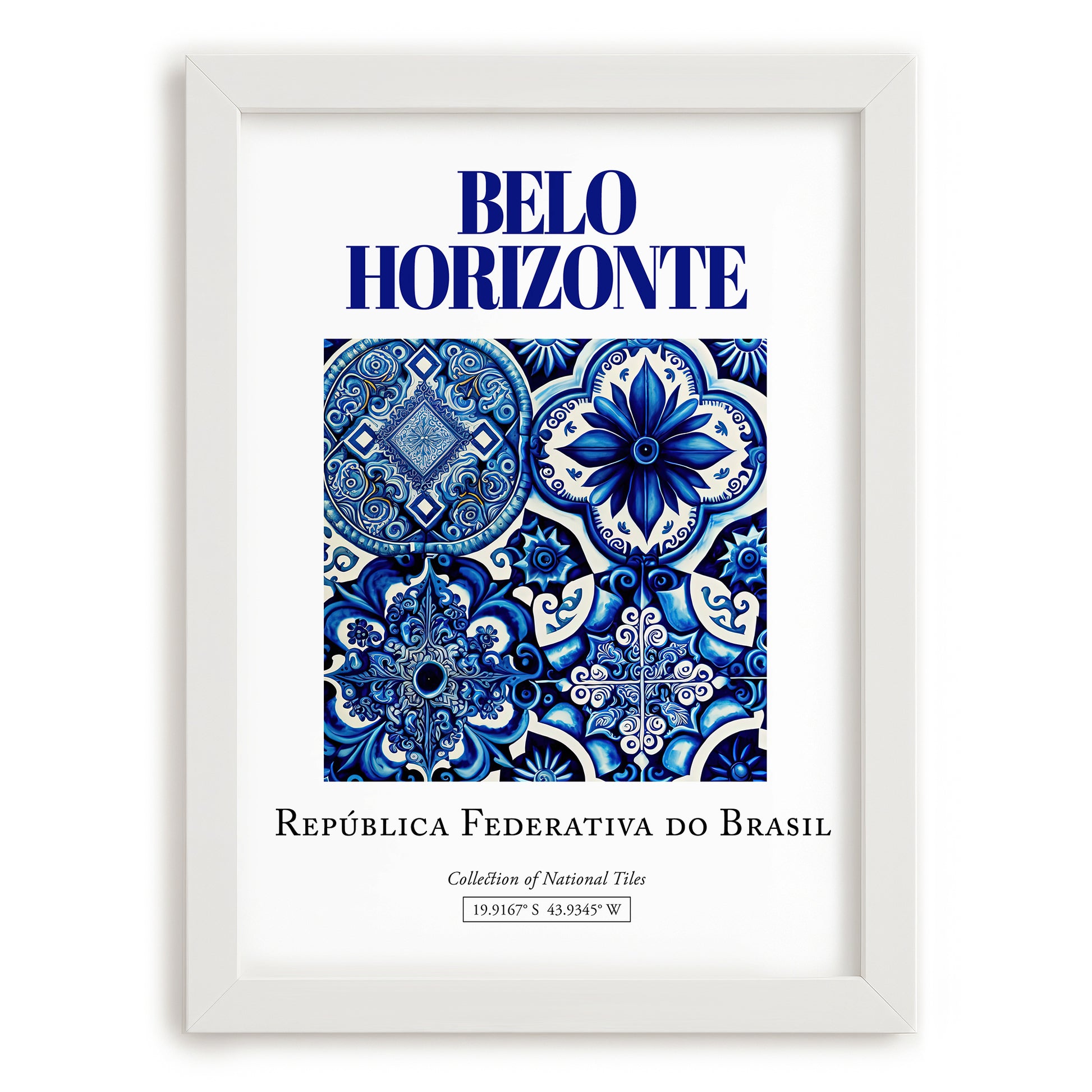 Belo Horizonte, Brasil – Travel Wall Decor, placed in minimal white frame
