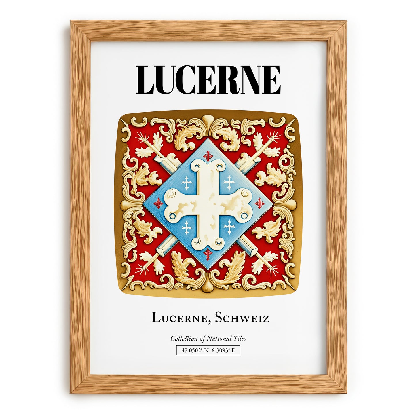 Lucerne, Switzerland – Historic Cities Art Print, set in oak frame