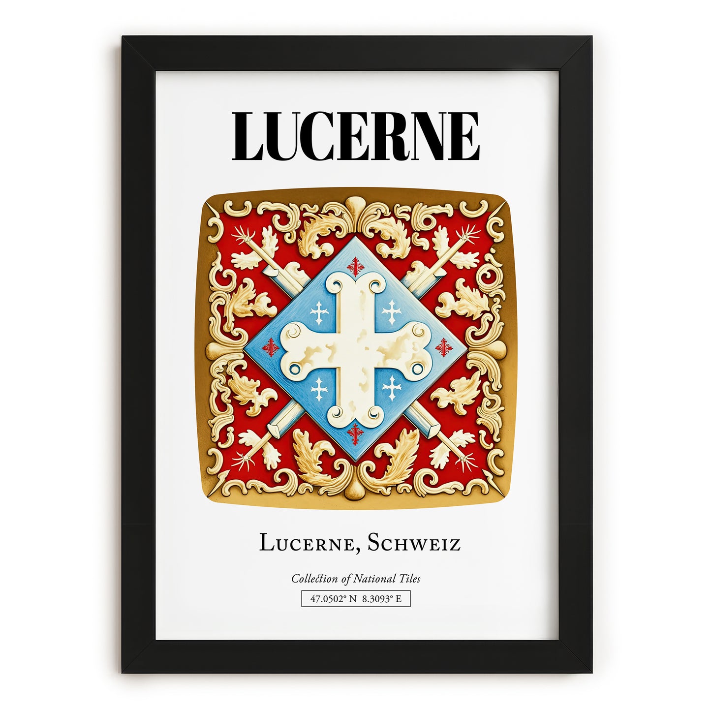 Lucerne, Switzerland – Historic Cities Art Print, in sleek black frame