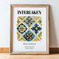 Interlaken, Switzerland – Travel Destination Art, in wooden frame leaning on the floor