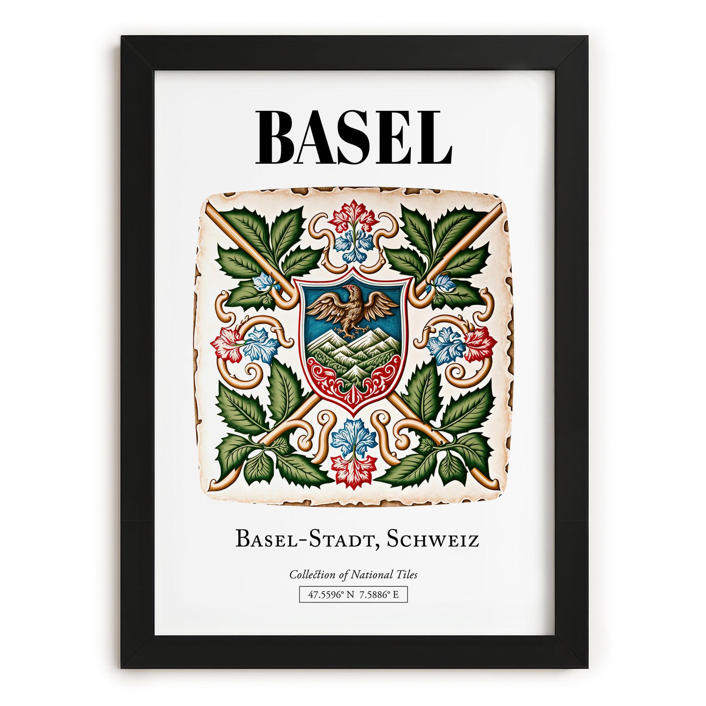 Basel, Switzerland – Global Wall Art, in sleek black frame