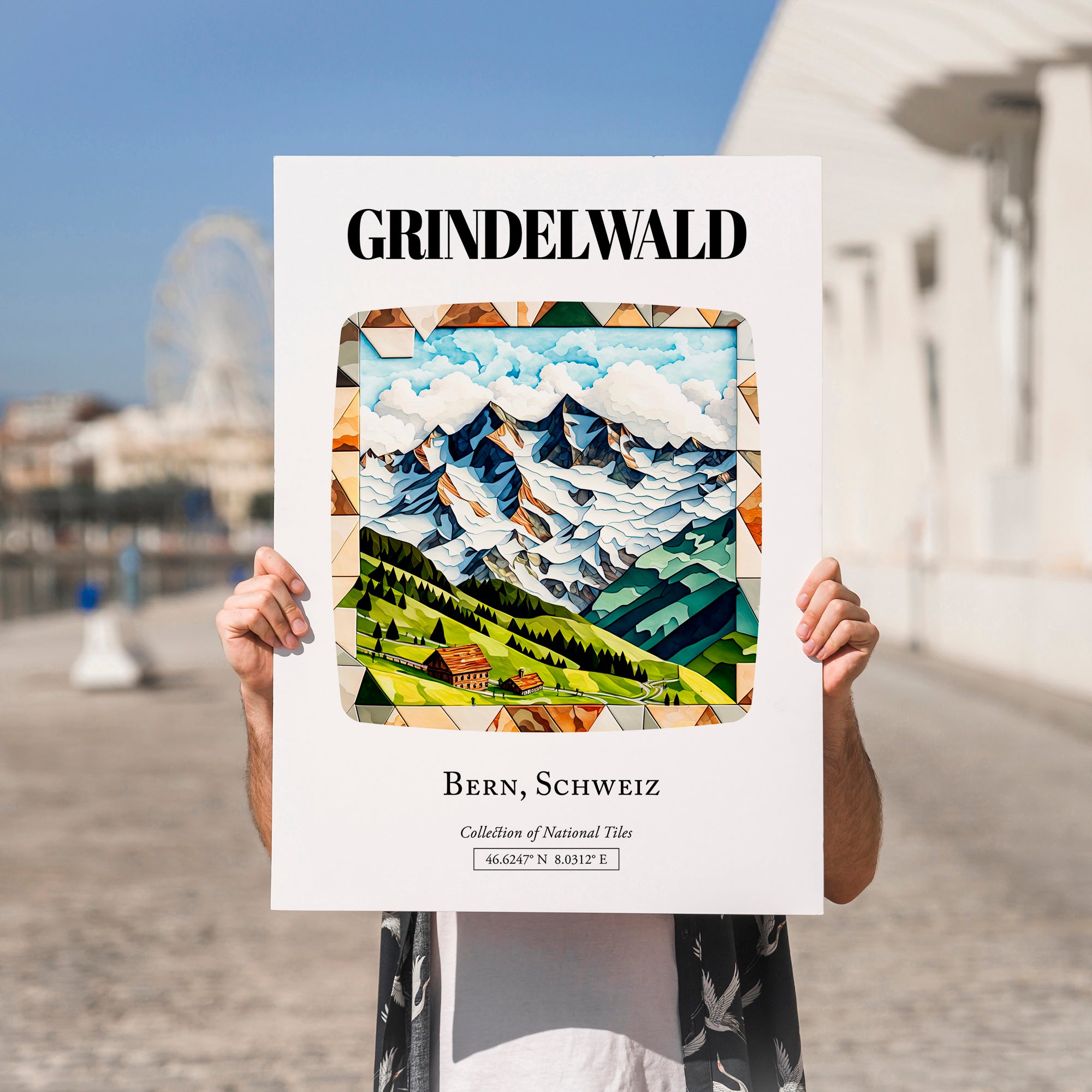 Grindelwald, Switzerland – Travel Wall Art, no-text version framed in wood