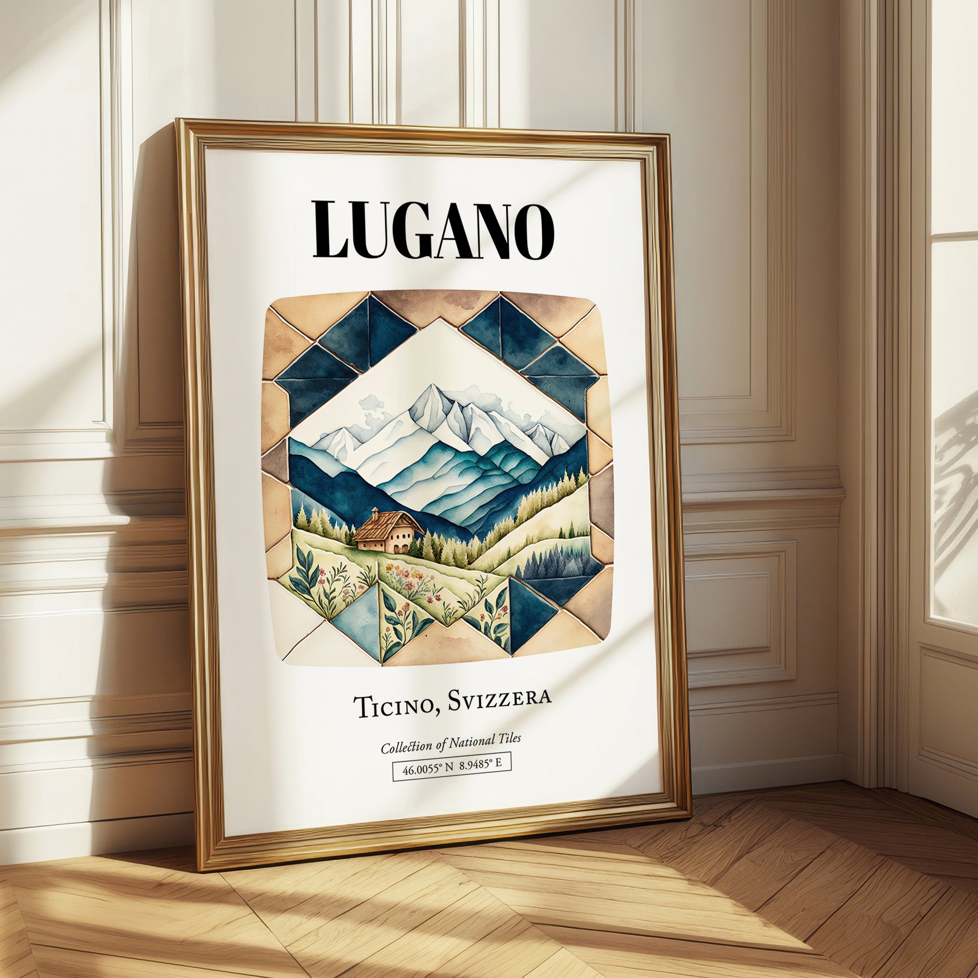 Lugano, Switzerland – Travel Wall Art, styled in a charming Paris street view