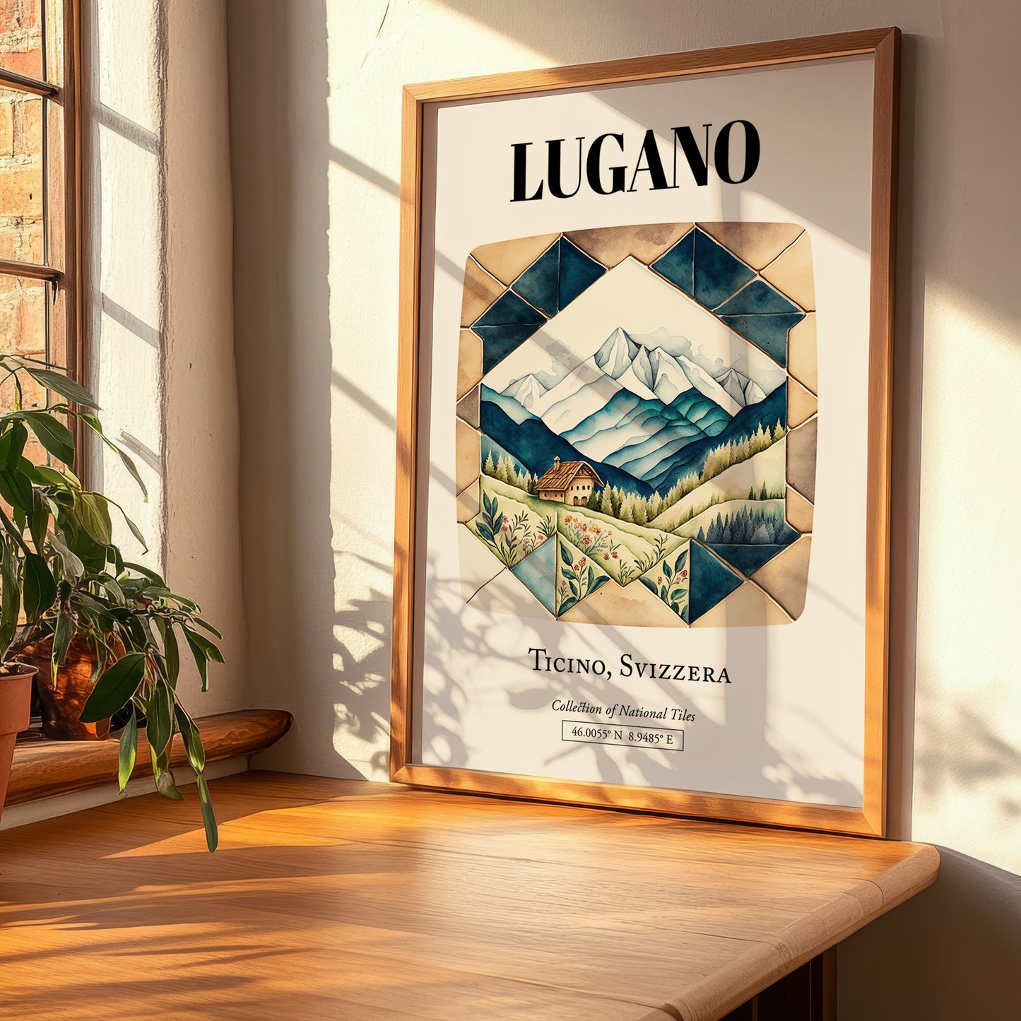 Lugano, Switzerland – Travel Wall Art, clean layout with no caption