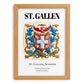 St. Gallen, Switzerland – Wanderlust-Inspired Poster, set in oak frame