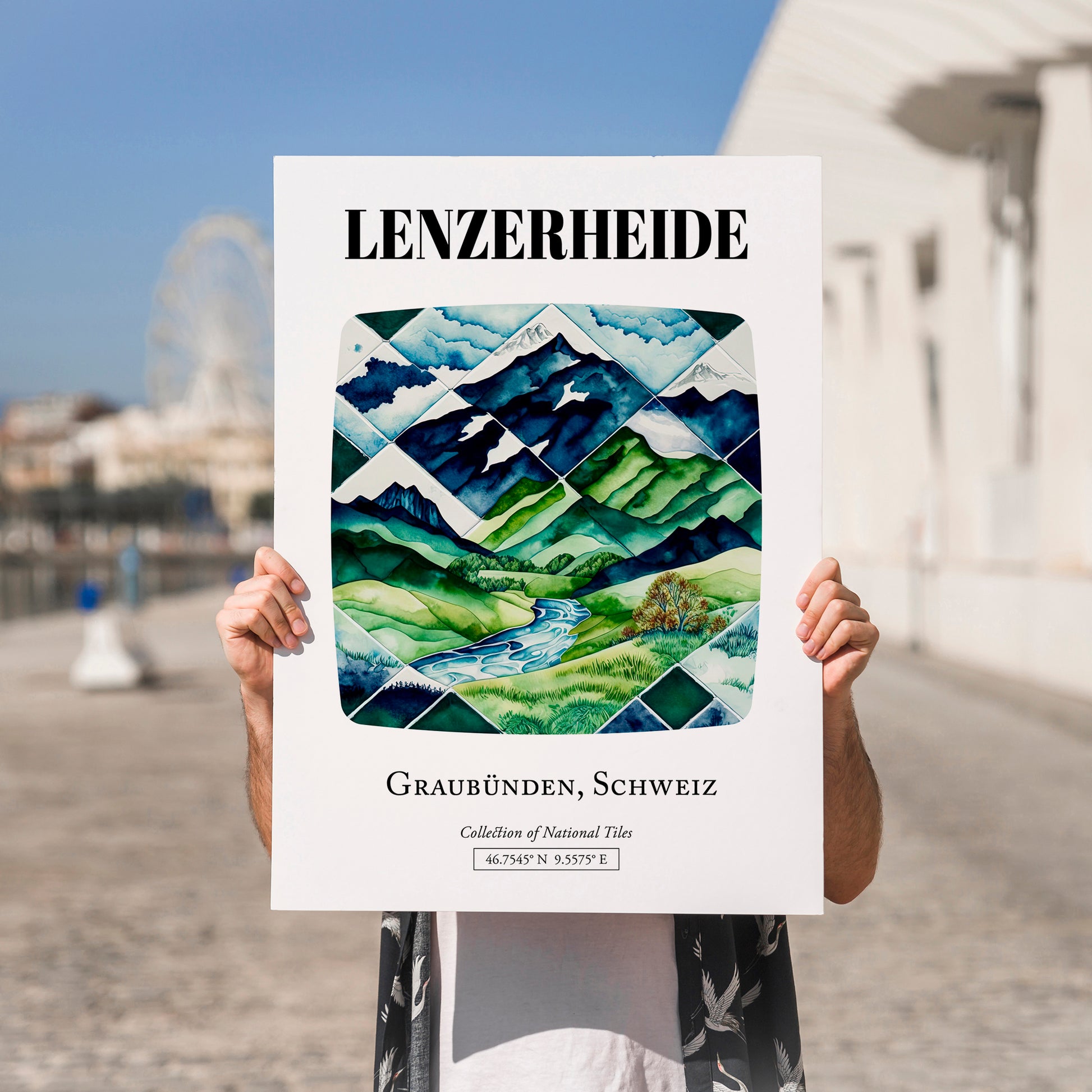 Lenzerheide, Switzerland – Travel Print, no-text version framed in wood