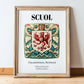 Scuol, Switzerland – Travel Wall Art, in wooden frame leaning on the floor