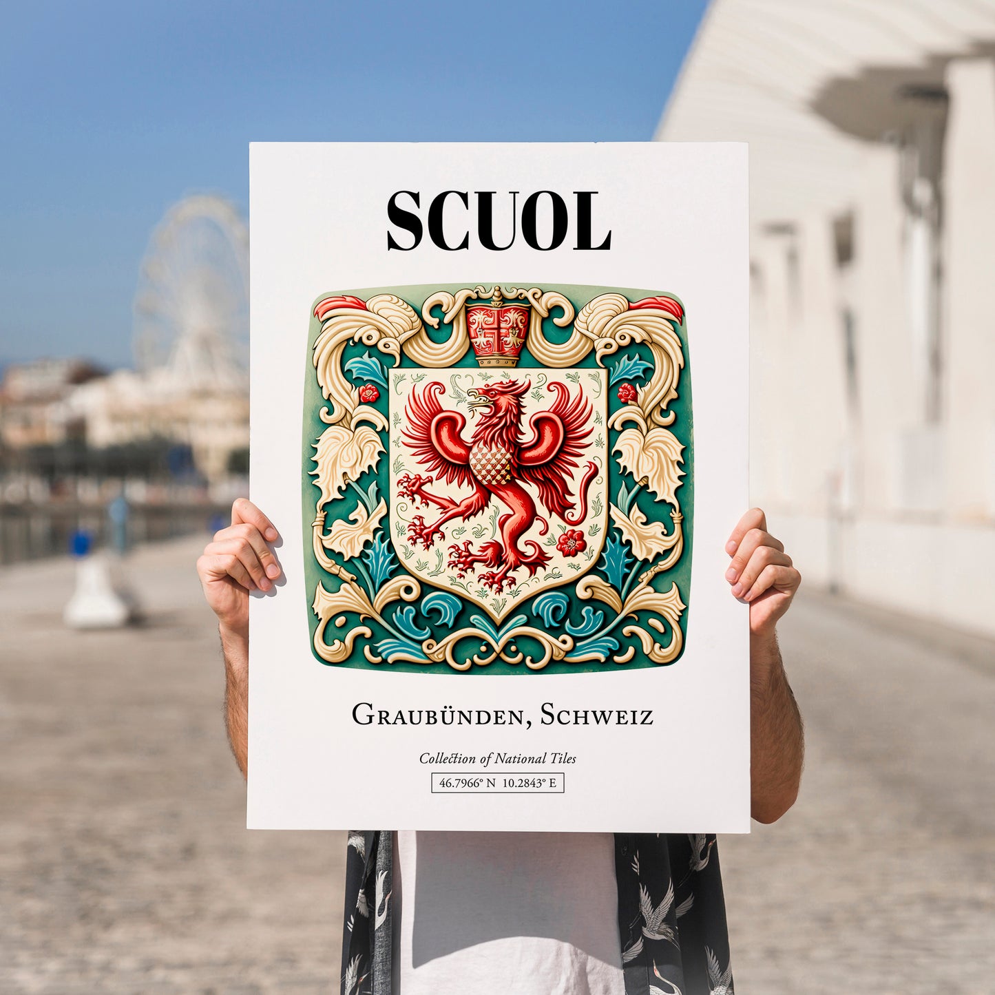 Scuol, Switzerland – Travel Wall Art, no-text version framed in wood
