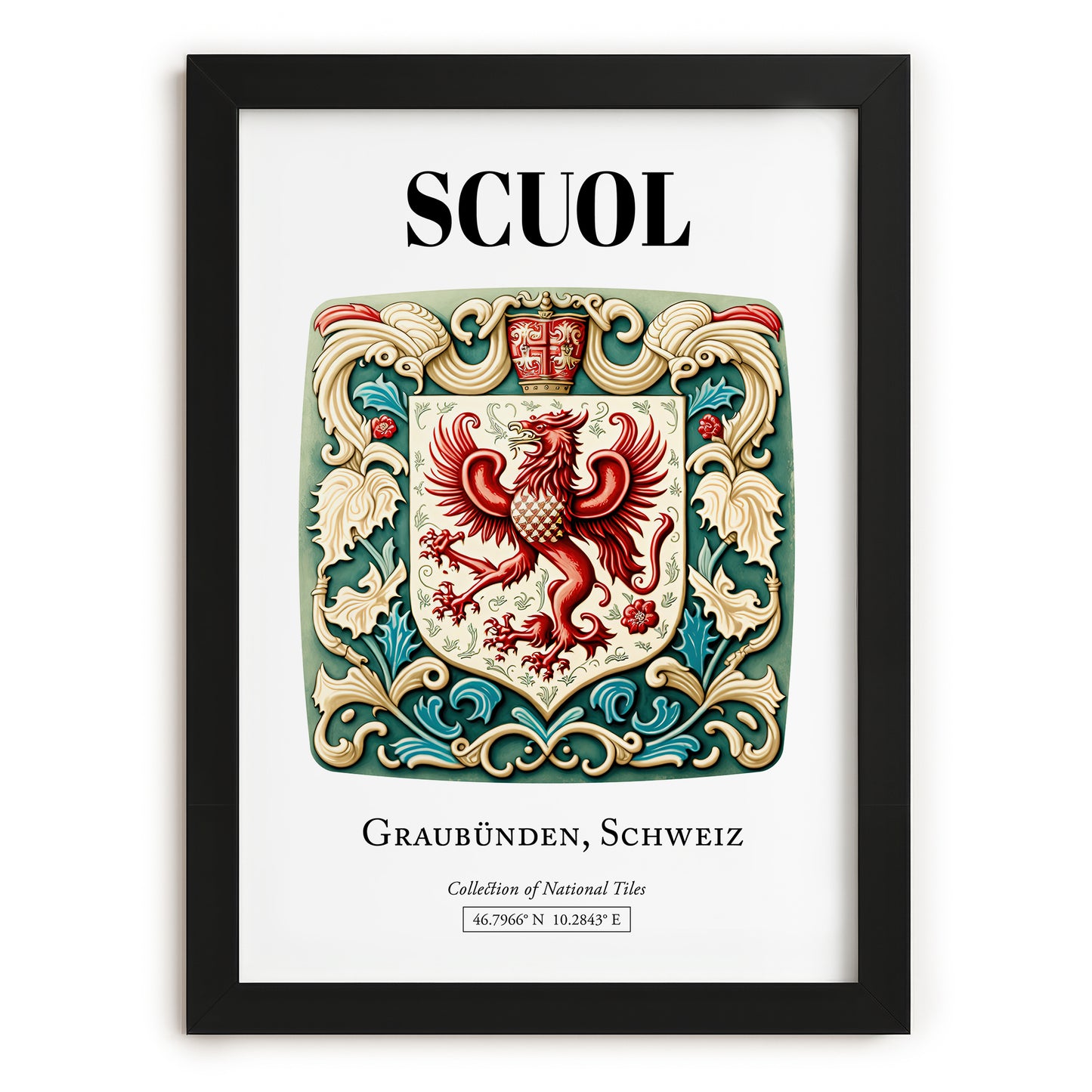 Scuol, Switzerland – Travel Wall Art, in sleek black frame