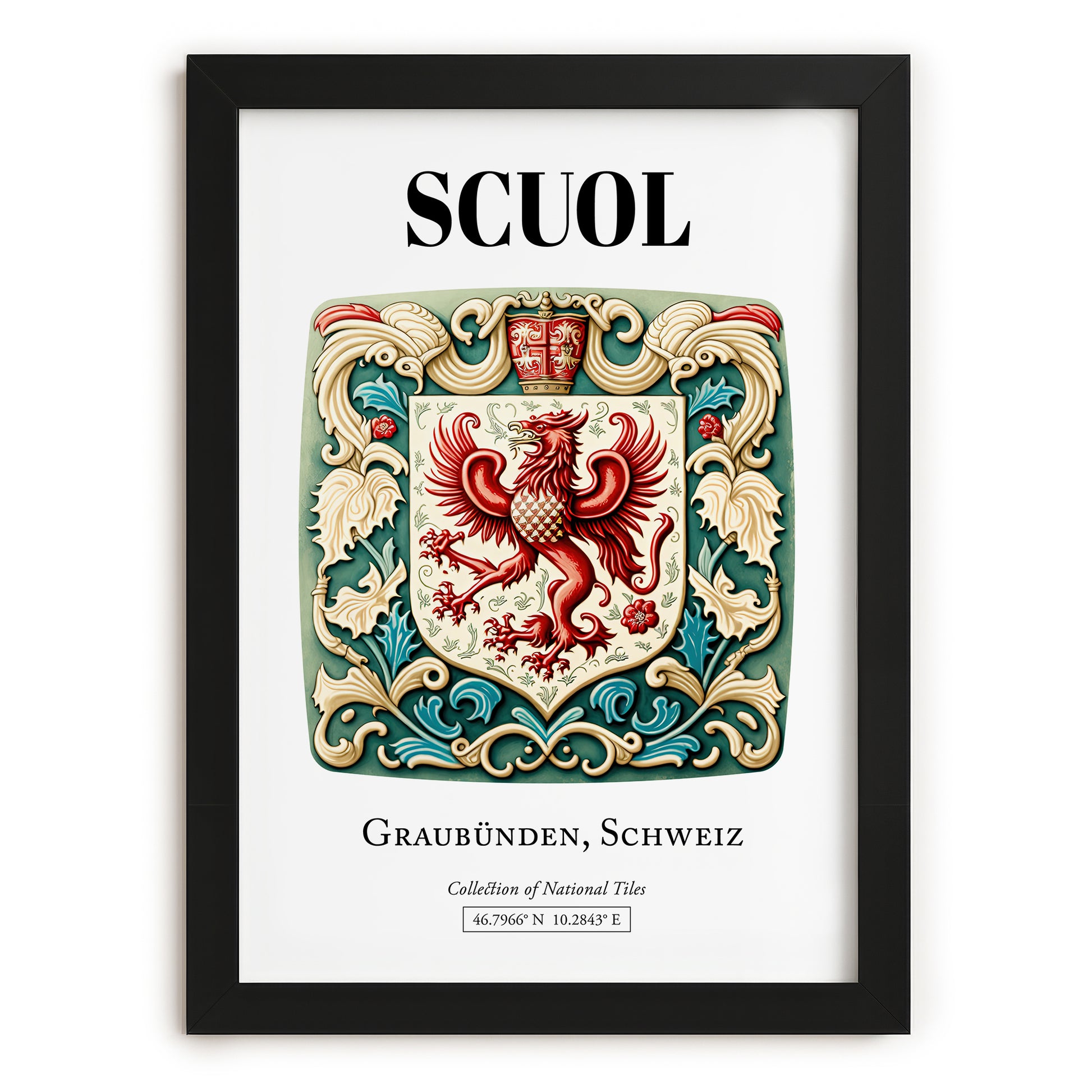 Scuol, Switzerland – Travel Wall Art, in sleek black frame